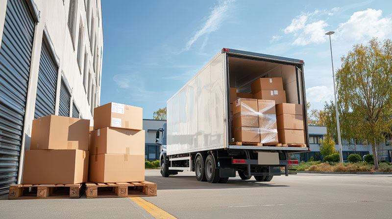 荷物を運ぶトラック